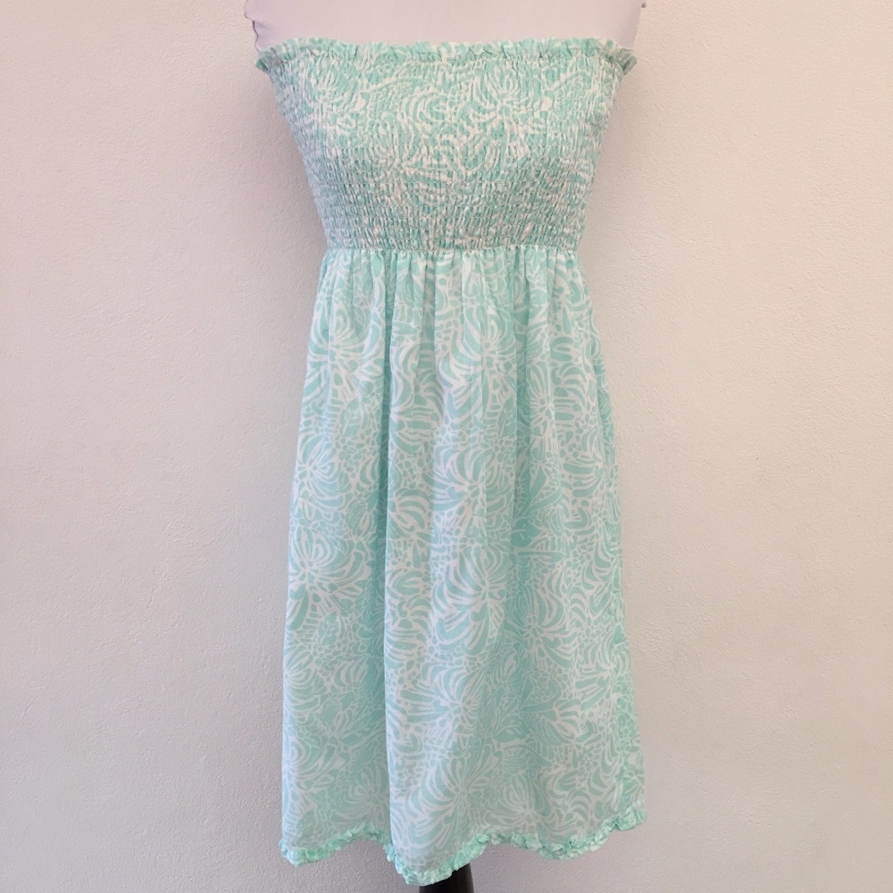 Vineyard Vines Tokeneke Strapless Smocked Dress